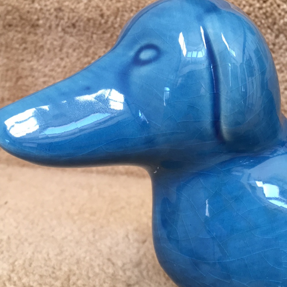 Dachshund decor piece in blue. - Picture 4 of 8